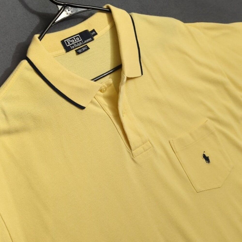 Polo Ralph Lauren Shirt Men's XXL Yellow Cotton Polo Short Sleeve